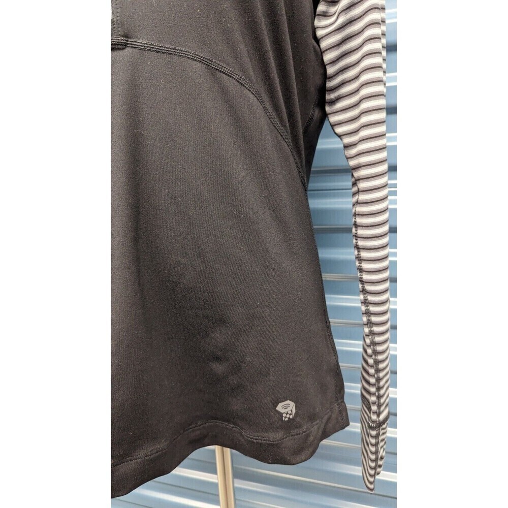 Mountain Hardwear Wick Q Athletic Hoodie Striped Sleeve Half Zip Popover Medium - Picture 2 of 9